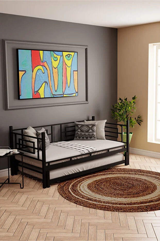 Larissa Daybed Sedir Karyola Siyah